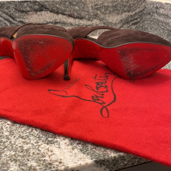 Christian Louboutin | Brown Suede Crossovers - Picture 8 of 8